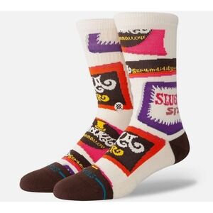 NWT Stance Wonka Bars Willy Wonka Chocolate Factory Crew Socks Men's Large 9-13